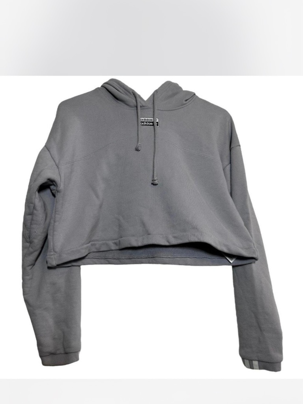 adidas Cropped Hoodie in Gray